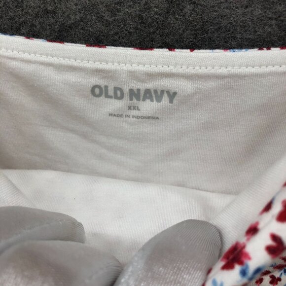 NWT Old Navy Cami Bodysuit Womens XXL Americana Floral Red Blue Square Neck - Picture 7 of 10